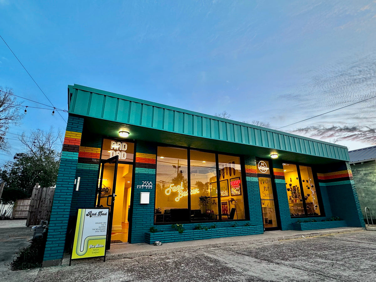 The Mid City storefront from the parking lot