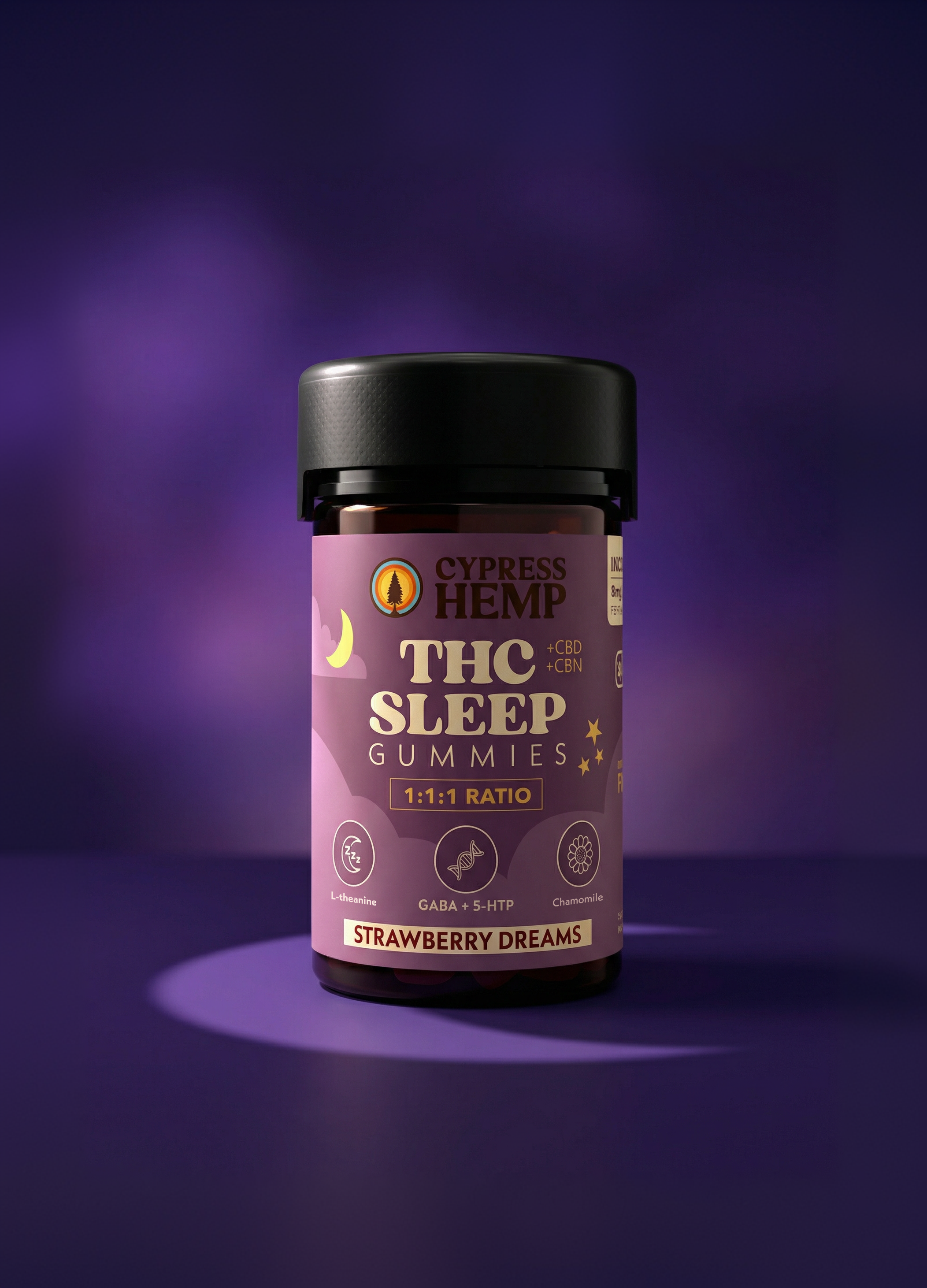 Cypress Hemp Sleep Gummies back panel supplement facts