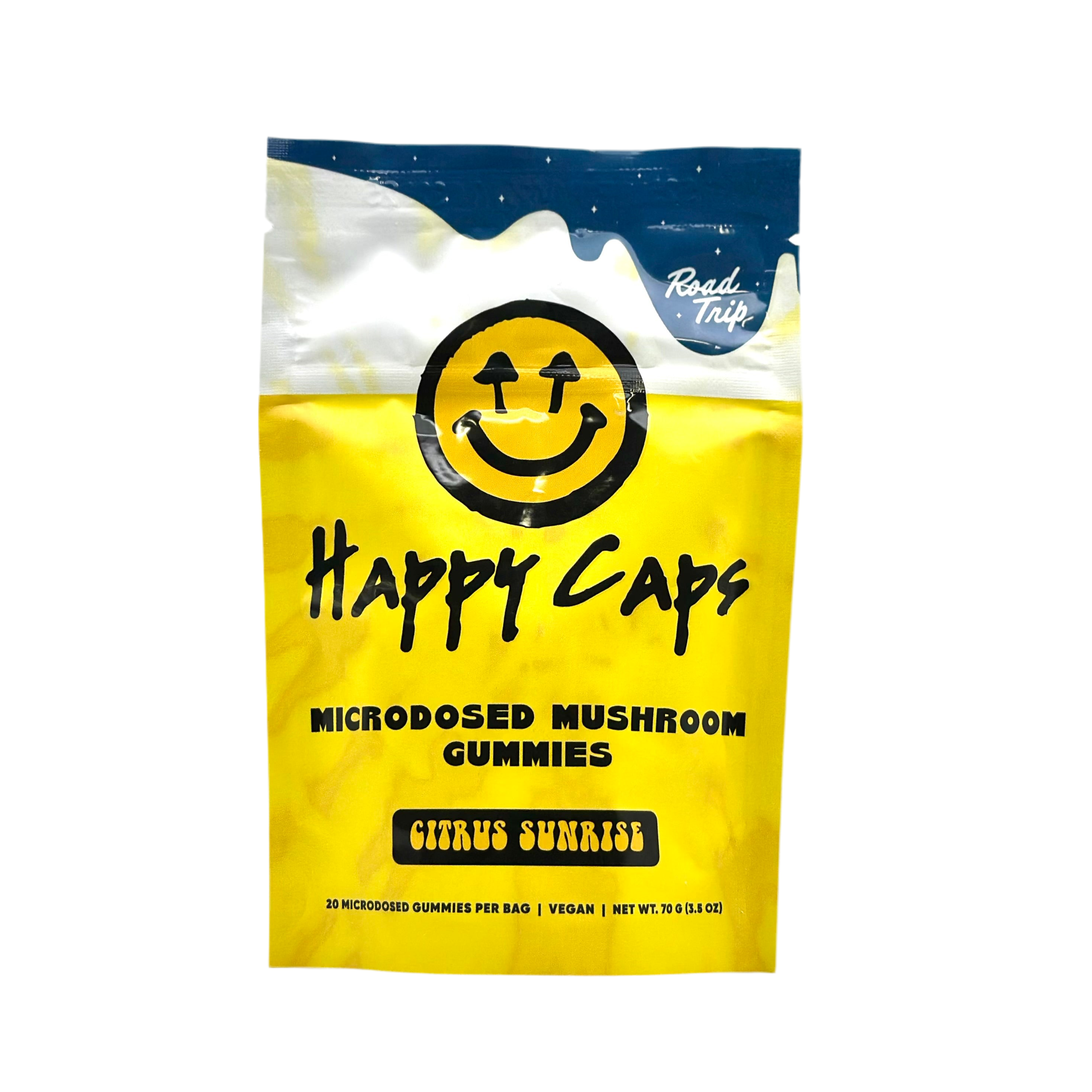 Erthwellness Road Trip Happy Caps Microdosed Gummies | Citrus Sunrise | 20-Count