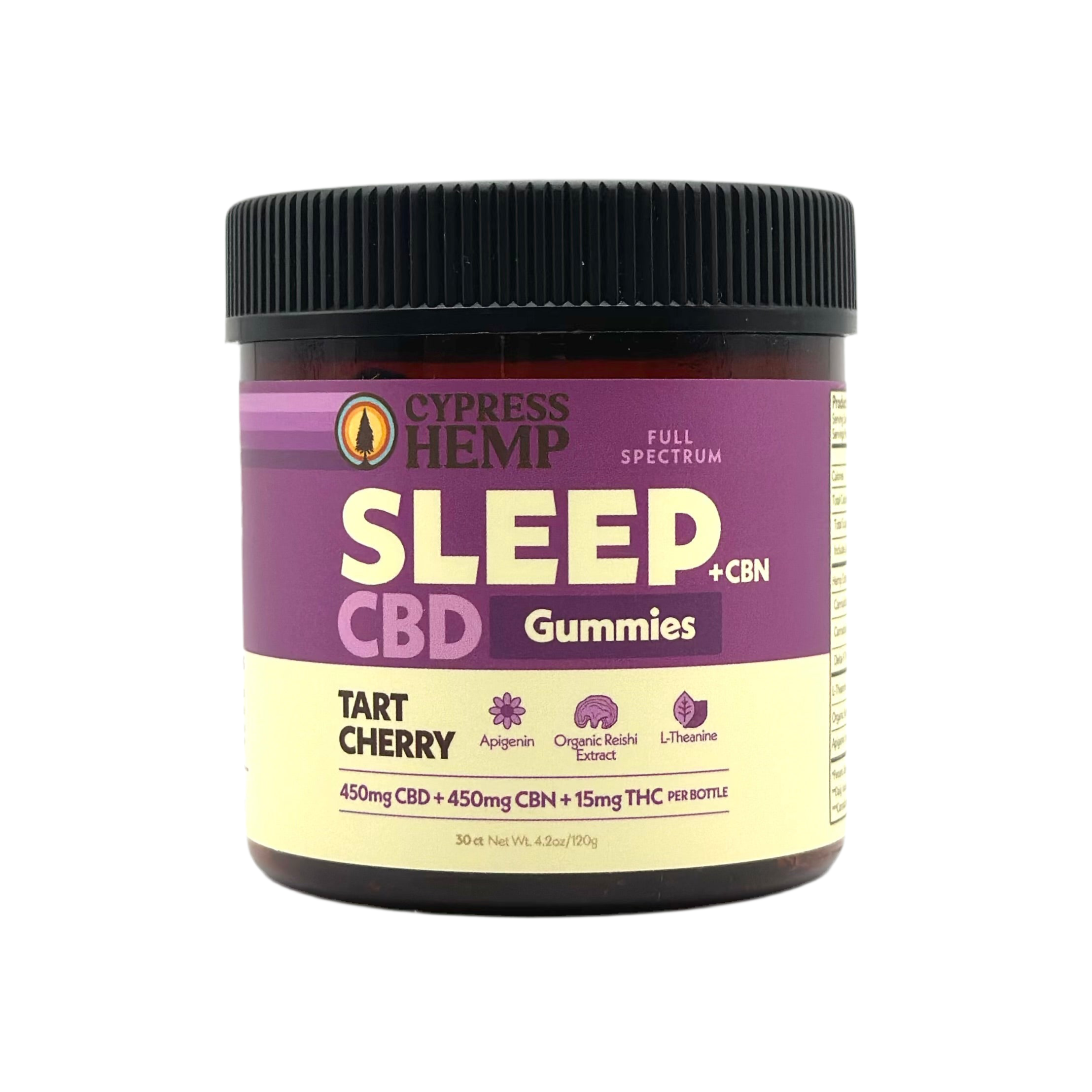 Cypress Hemp Sleep CBD+CBN Gummies 900mg Full Spectrum (30-count) - front package
