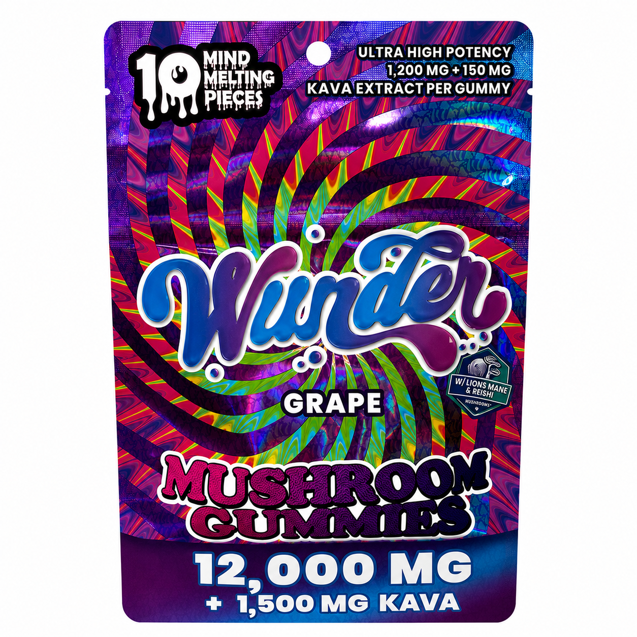 Wunder Euphoric Mushroom+Kava Gummies | Grape