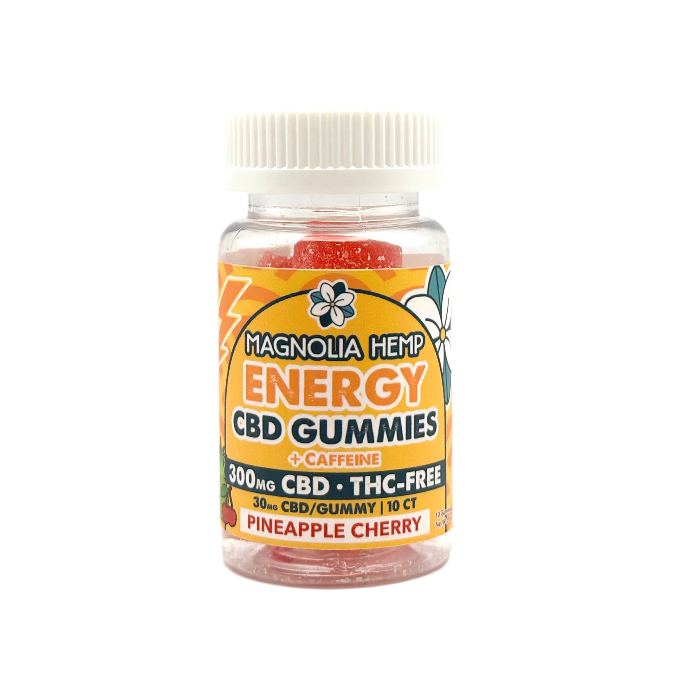 Magnolia Hemp 300mg CBD+Caffeine Energy Gummies | Pineapple Cherry