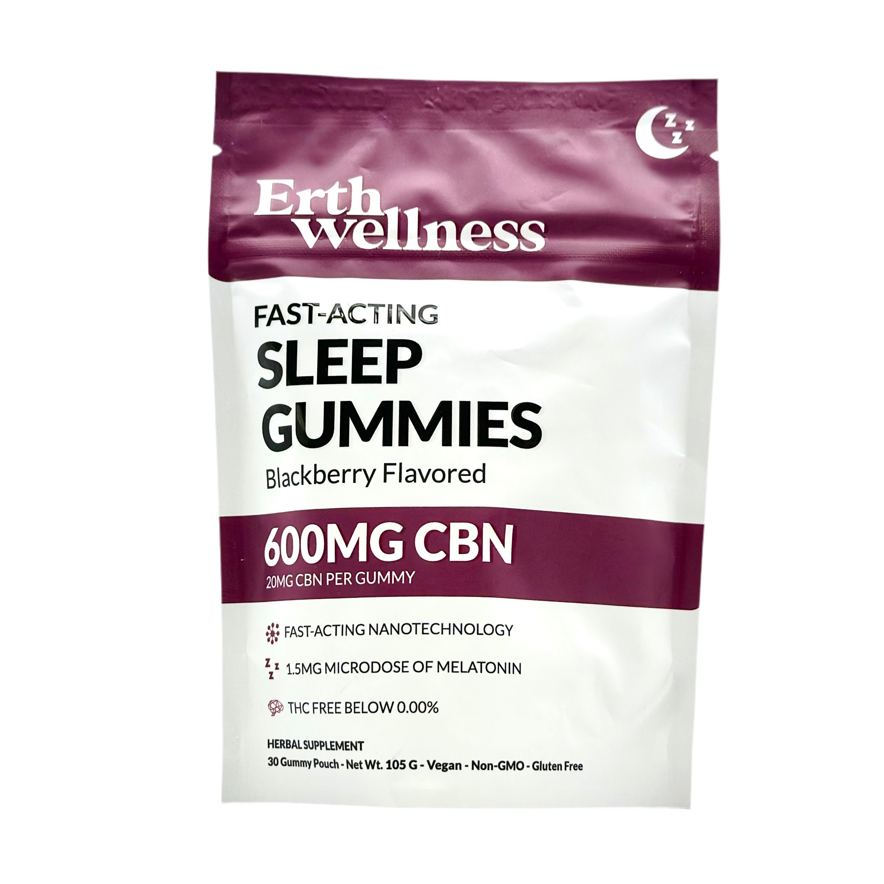 Erthwellness CBN Indica Sleep Gummies 20mg (30-count) - front package