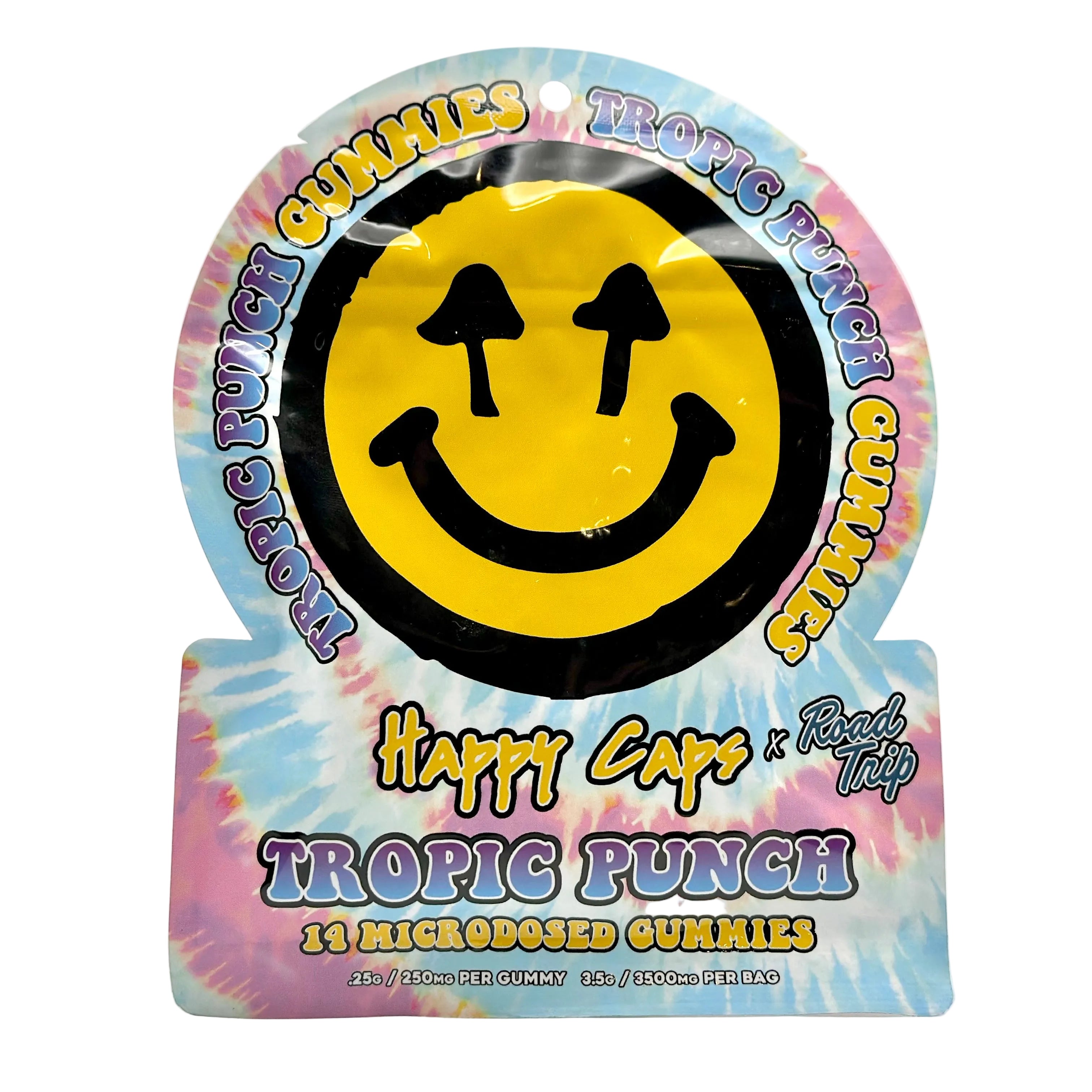 Erthwellness Road Trip Happy Caps Microdosed Gummies Functional Mushroom Blend (14-count) - front package
