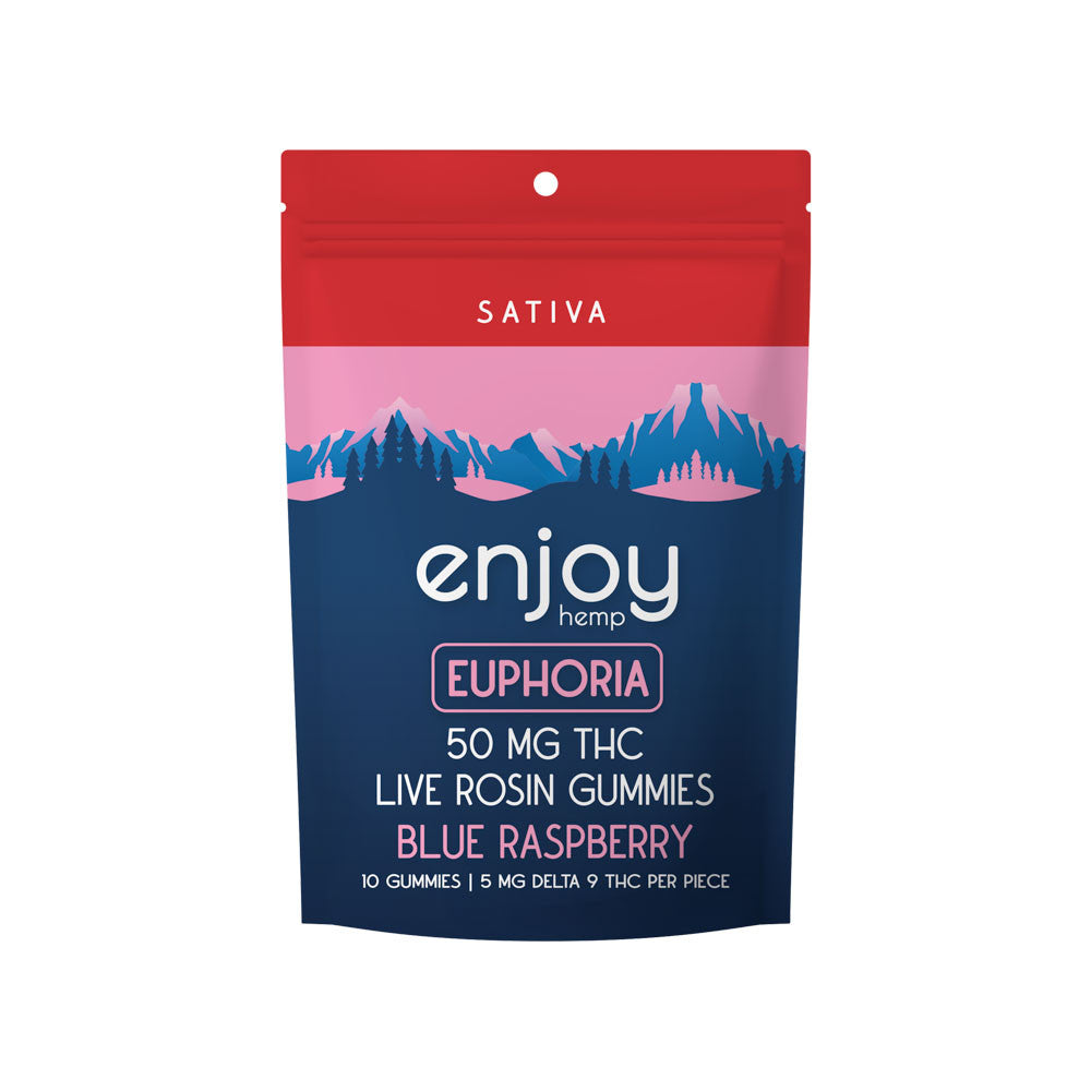 Enjoy Euphoria Blue Raspberry mylar pack shot