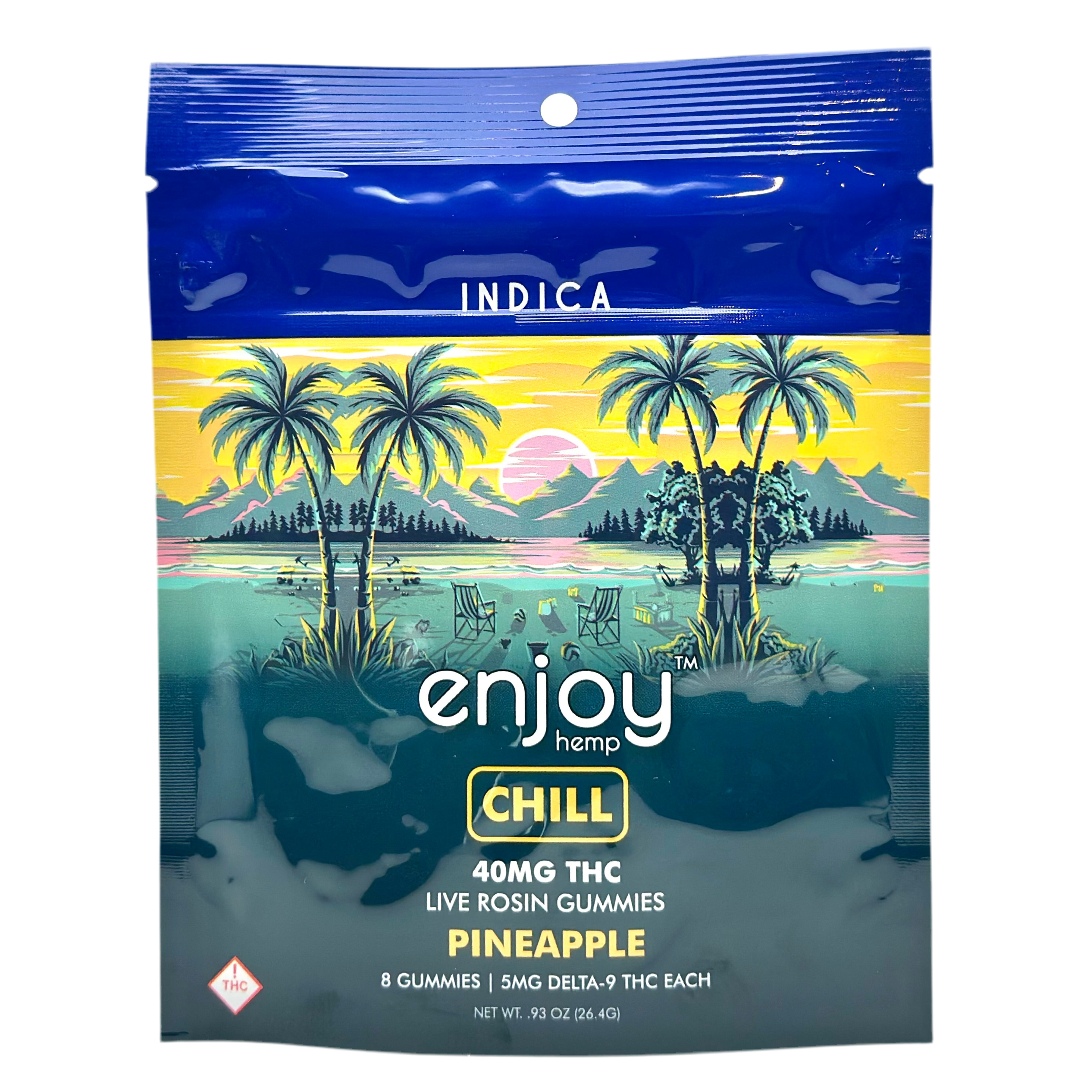 Enjoy Delta 9 1:0 Ratio Gummies 5mg THC Indica - Pineapple - front package