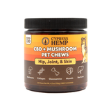 Cypress Hemp CBD + Mushrooms Pet Chews: Hip, Joint and Skin - front package