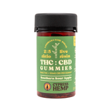 Cypress Hemp 2:5 Live Resin THC + CBD Gummies - 8mg THC / 20mg CBD - Sativa (30-Count) - supplement facts
