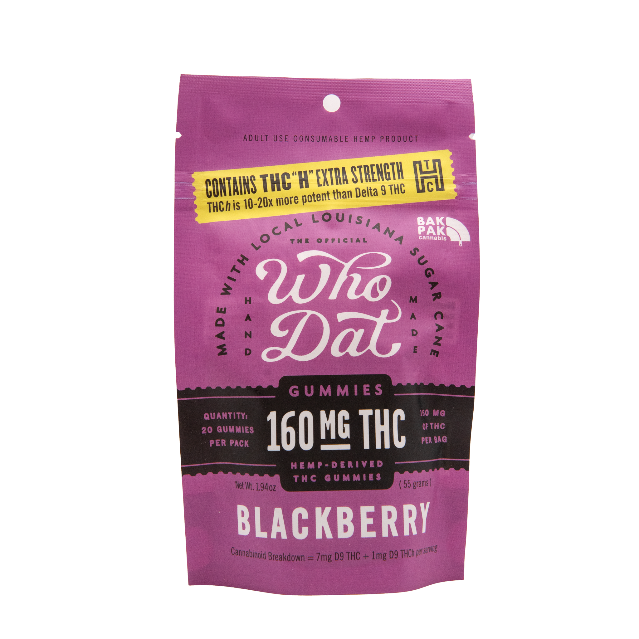 Who Dat 8mg THC+THCh Gummies (20ct)