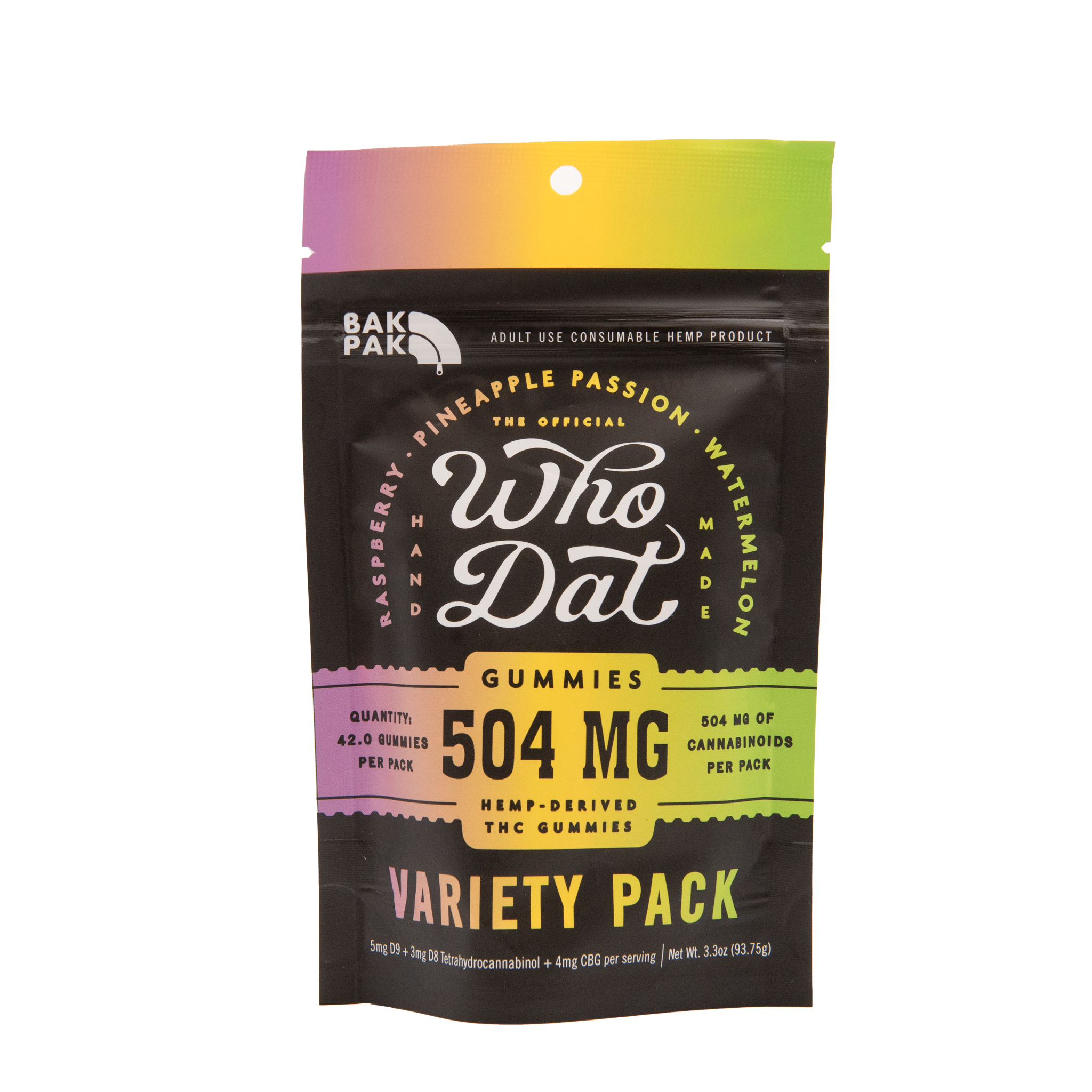 Who Dat 504mg THC+CBG Gummies | Variety Pack