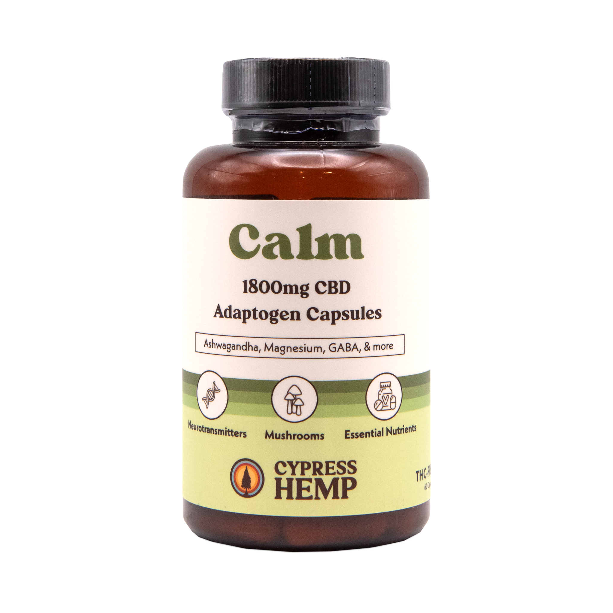 Cypress Hemp Calm Adaptogen 1800mg CBD Capsules - front package