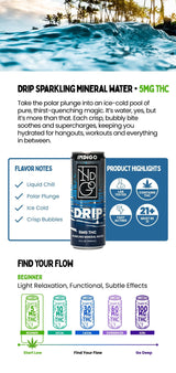 Indigo Drip 5mg THC sparkling water flavor notes and dosing guide