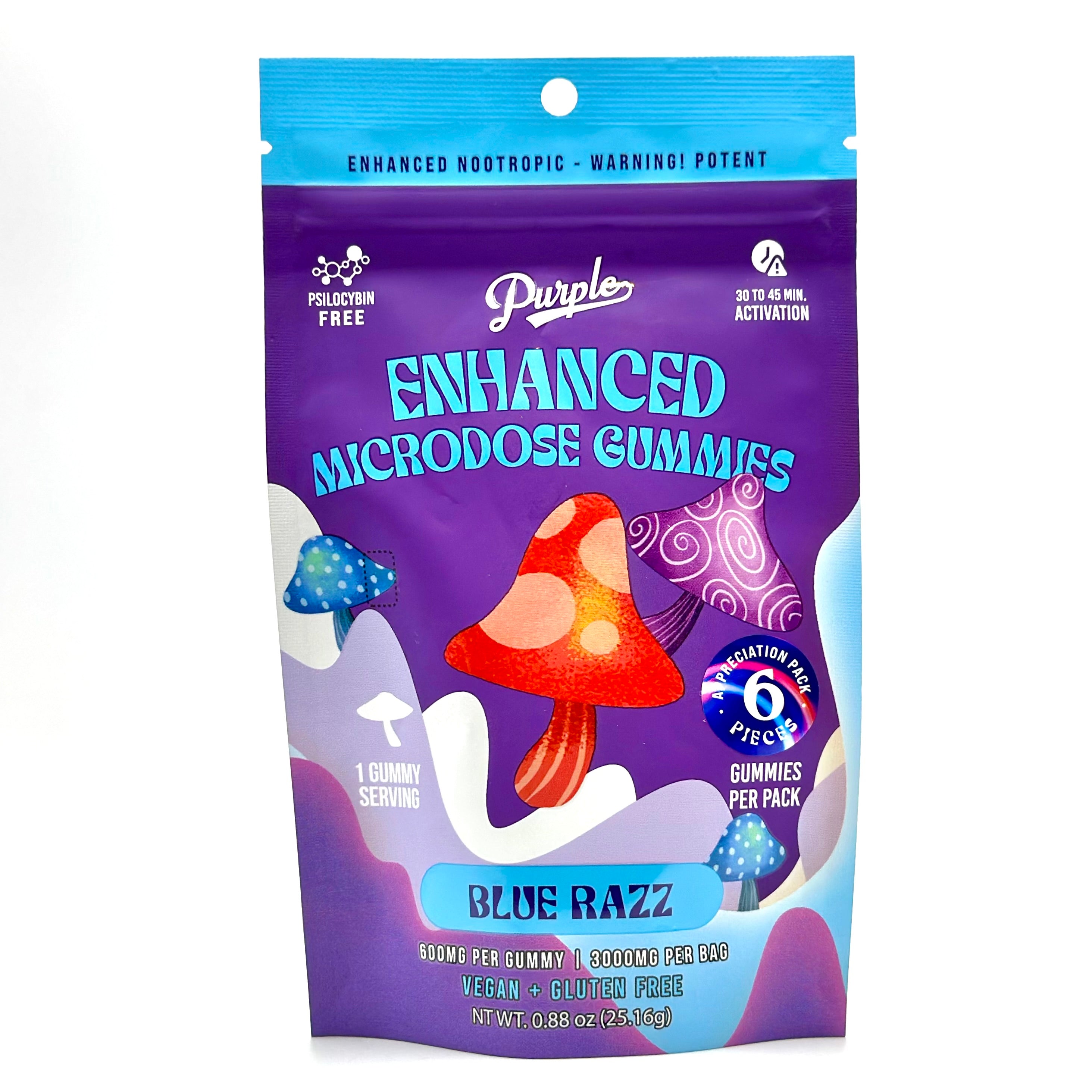Purple Euphoric Mushroom Gummies | Blue Razz