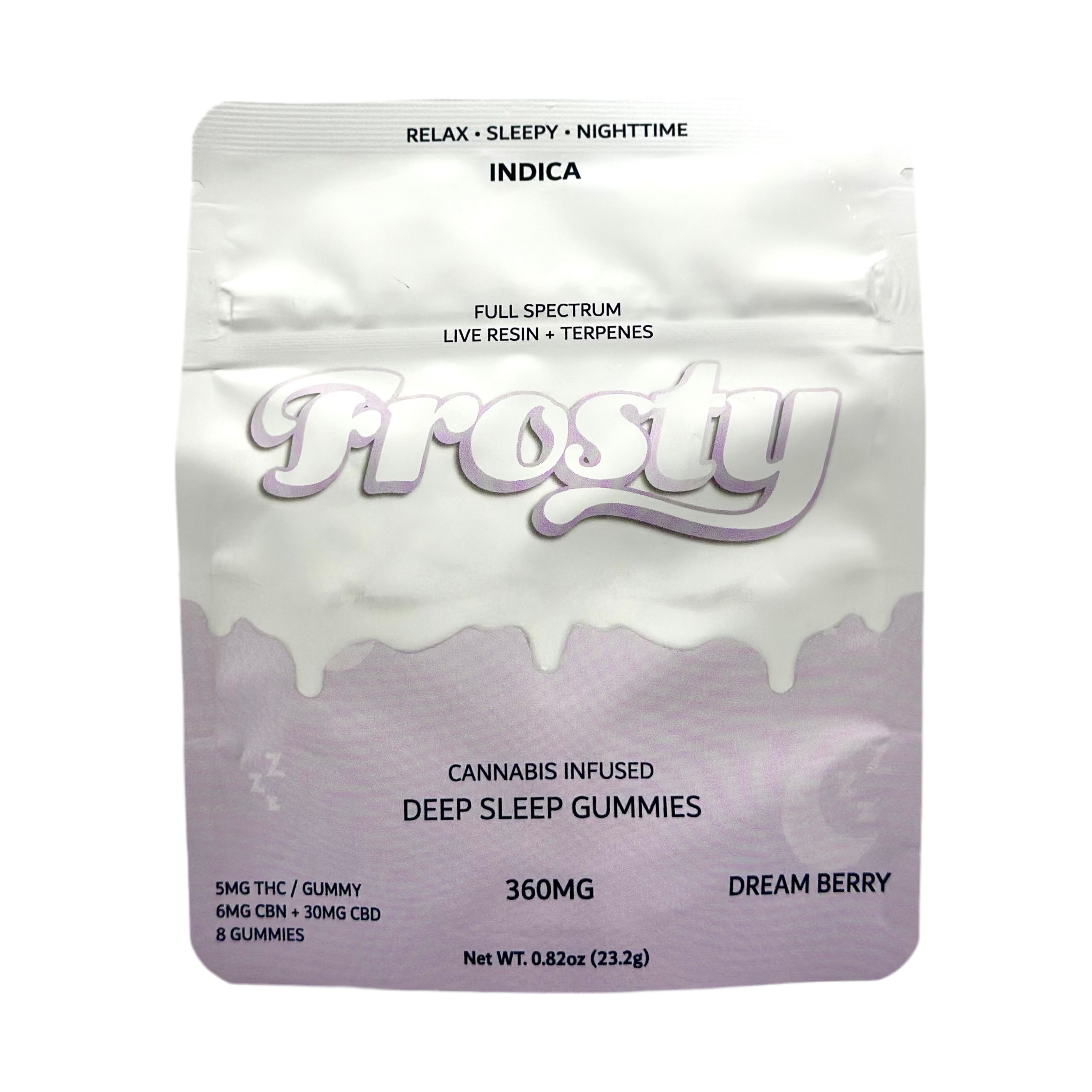 Frosty Deep Sleep Indica THC+CBN+CBD Gummies | Dream Berry (8ct)