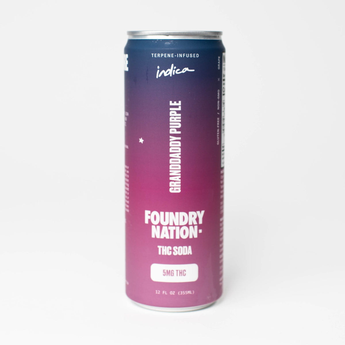 Foundry Nation Granddaddy Purple THC Soda 5mg can front