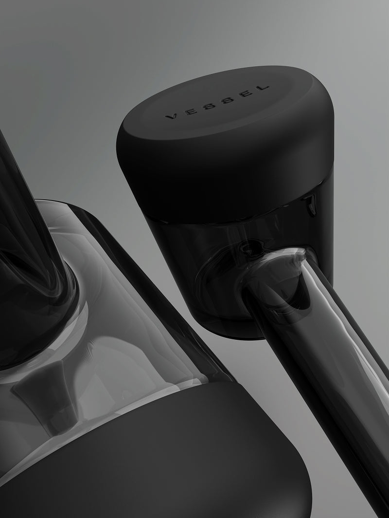 Close-up of Forge pipe and black silicone bases