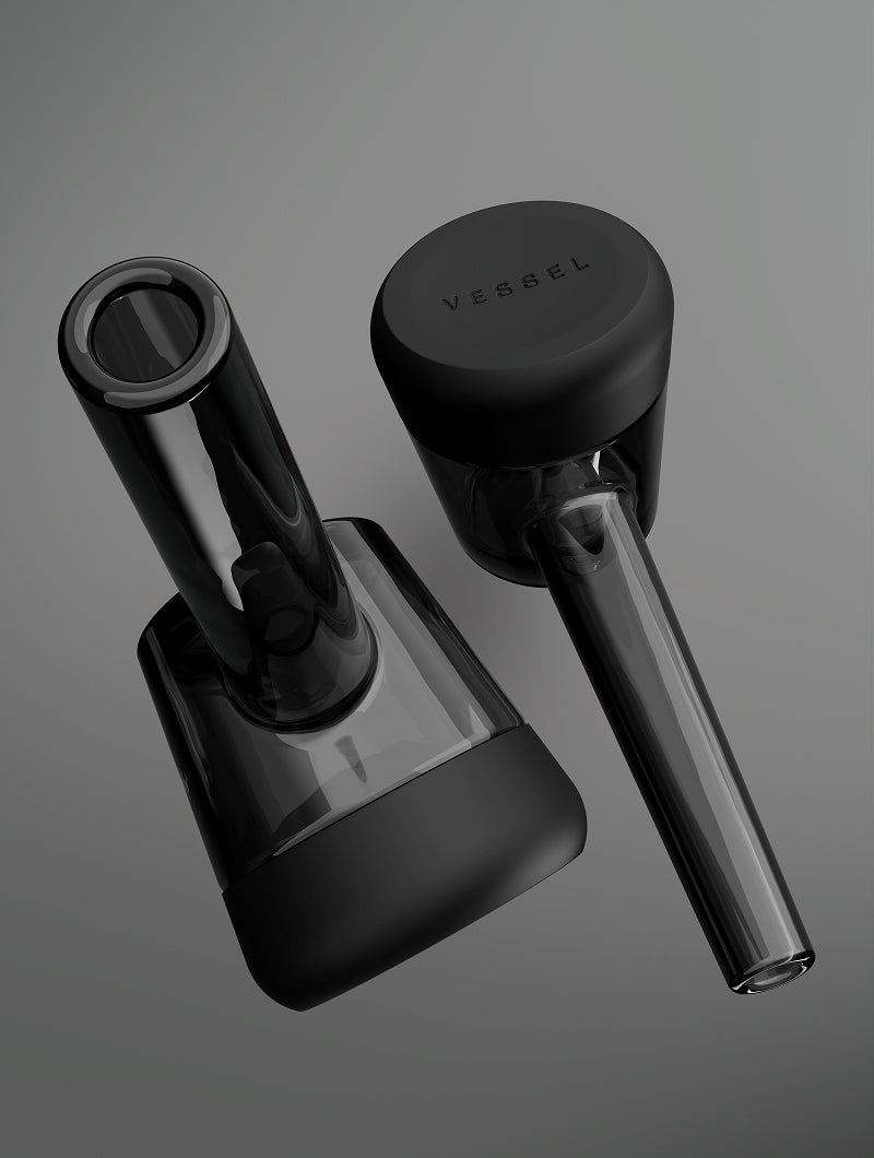 Vessel Forge Black glass pipe side view