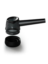 Disassembled Vessel Forge Black glass pipe showing bowl and silicone base