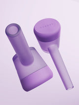 Vessel Forge Lilac glass pipe angled top view with frosted finish