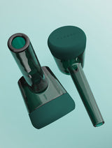 Vessel Forge Emerald glass pipe side profile with silicone base