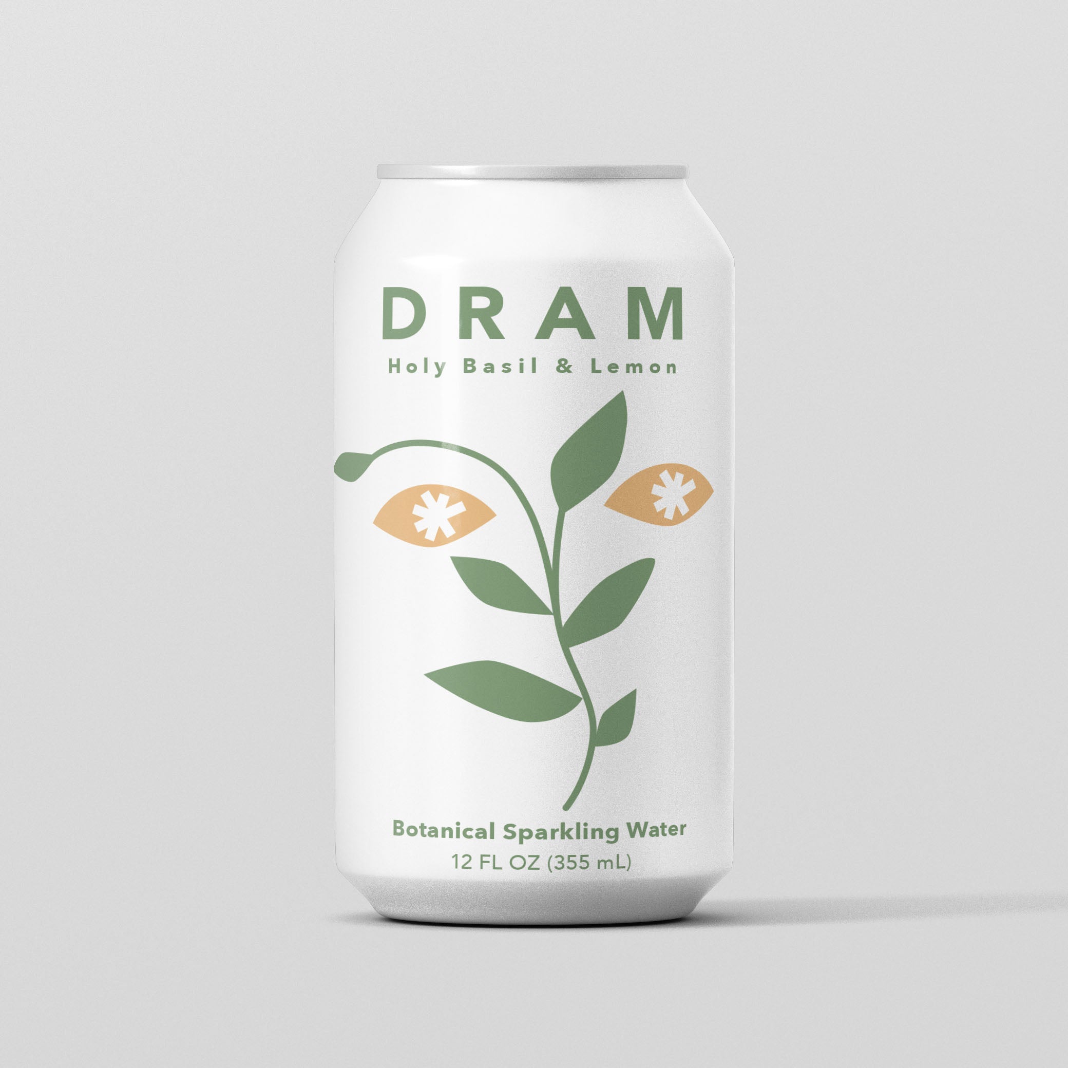DRAM Adaptogenic Sparkling Water Holy Basil and Lemon 12oz can