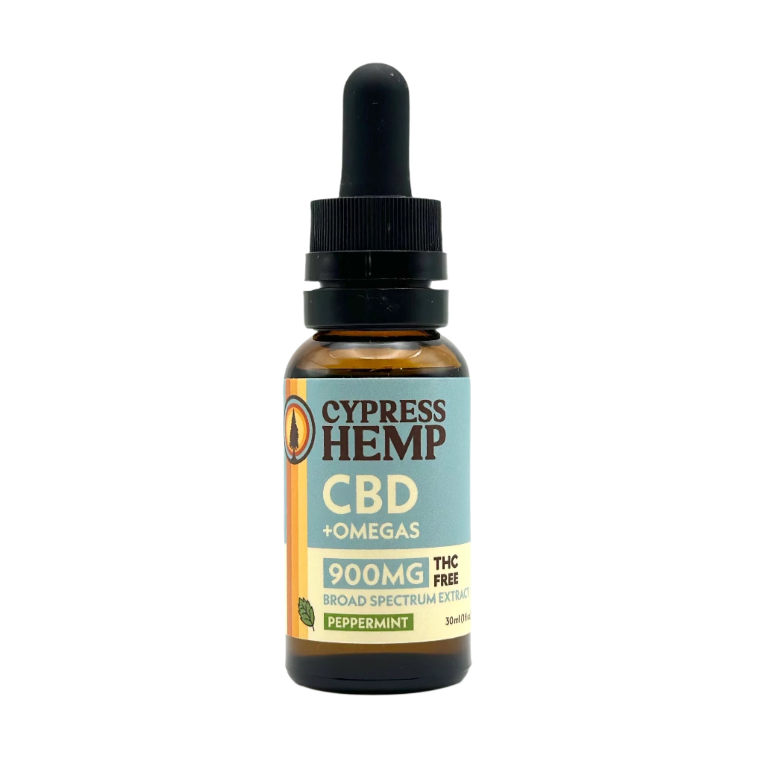 Cypress Hemp Broad Spectrum 900mg CBD+OMEGAS Oil - Peppermint - front package