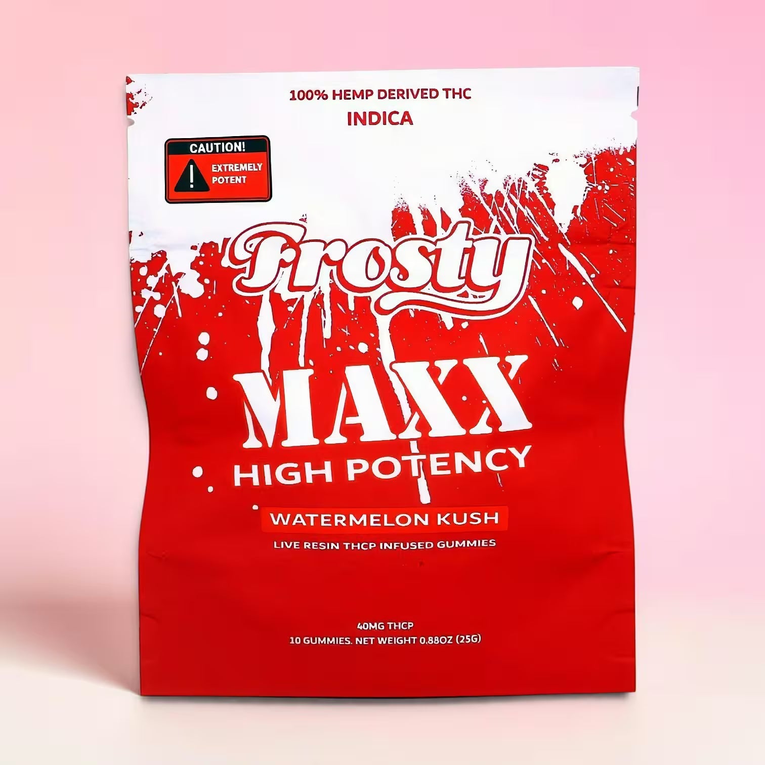 Frosty Maxx Watermelon Kush THCp gummies pouch second angle