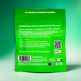 Frosty Maxx Green Apple back label with ingredients and cannabinoid content
