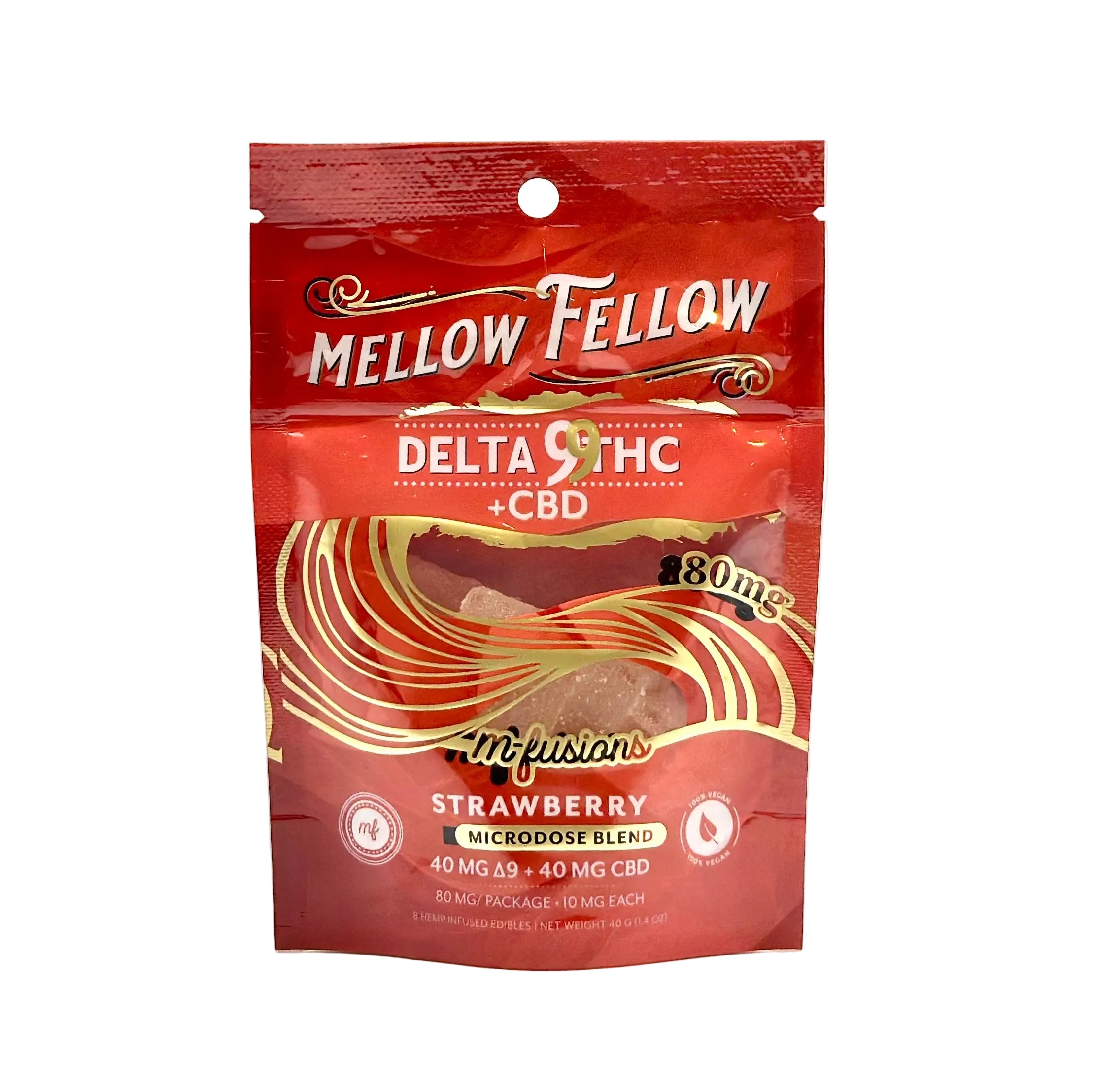 Mellow Fellow 5mg THC+CBD Hybrid Gummies | Strawberry (8ct)