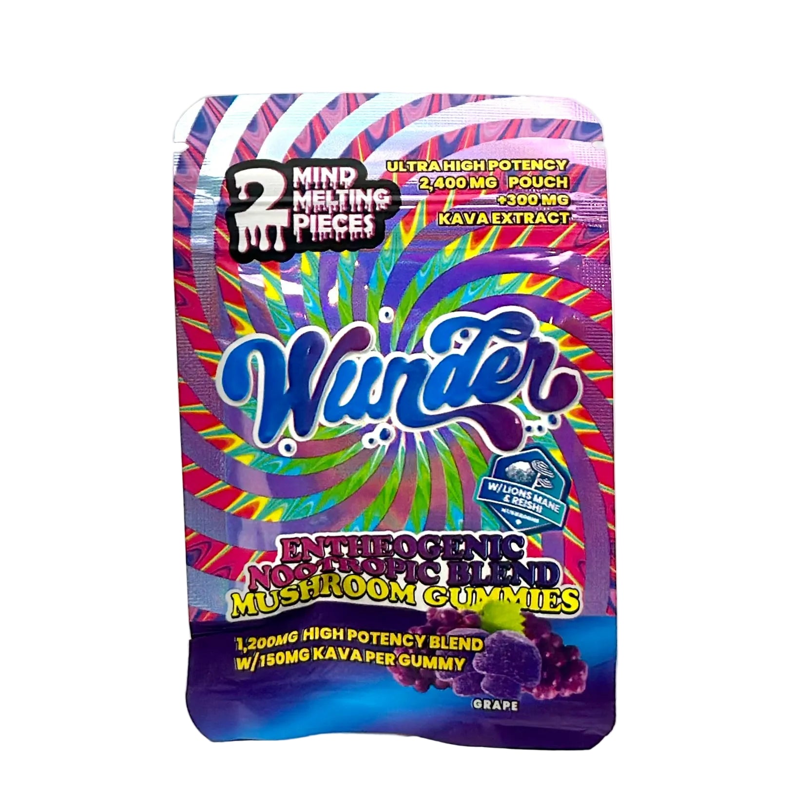 Wunder Euphoric Mushroom and Kava Gummies Grape 2-pack