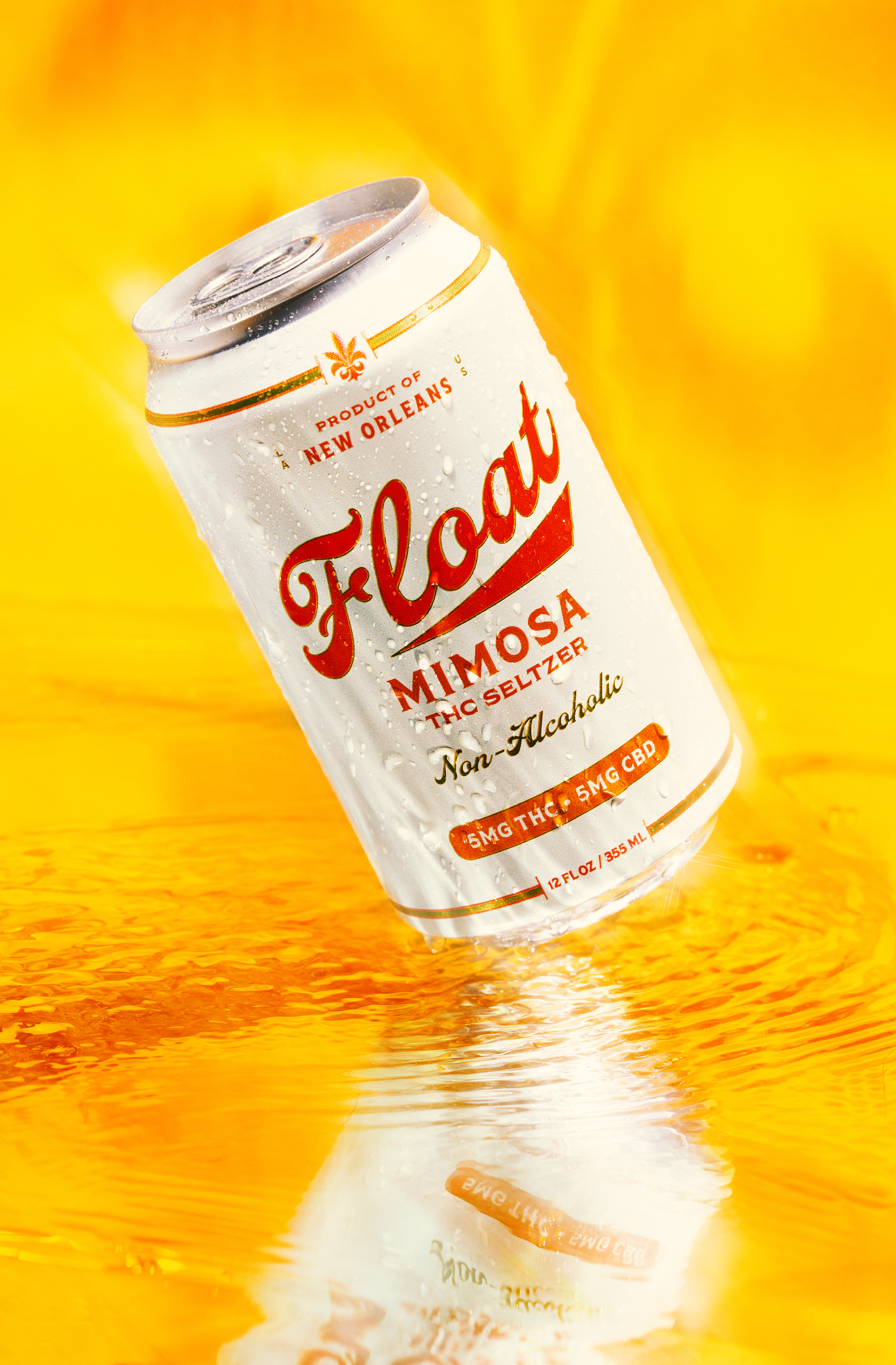Float Mimosa THC Seltzer can satsuma orange 5mg THC 5mg CBD front