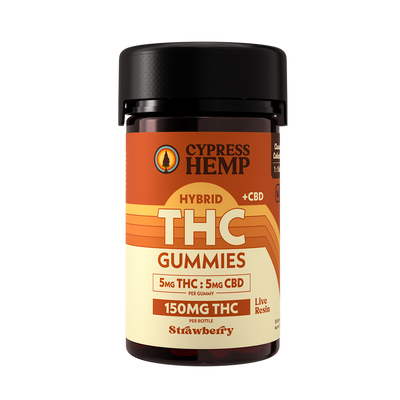 Cypress Hemp 1:1 Live Resin THC+CBD Gummies - Hybrid Strawberry (30ct)