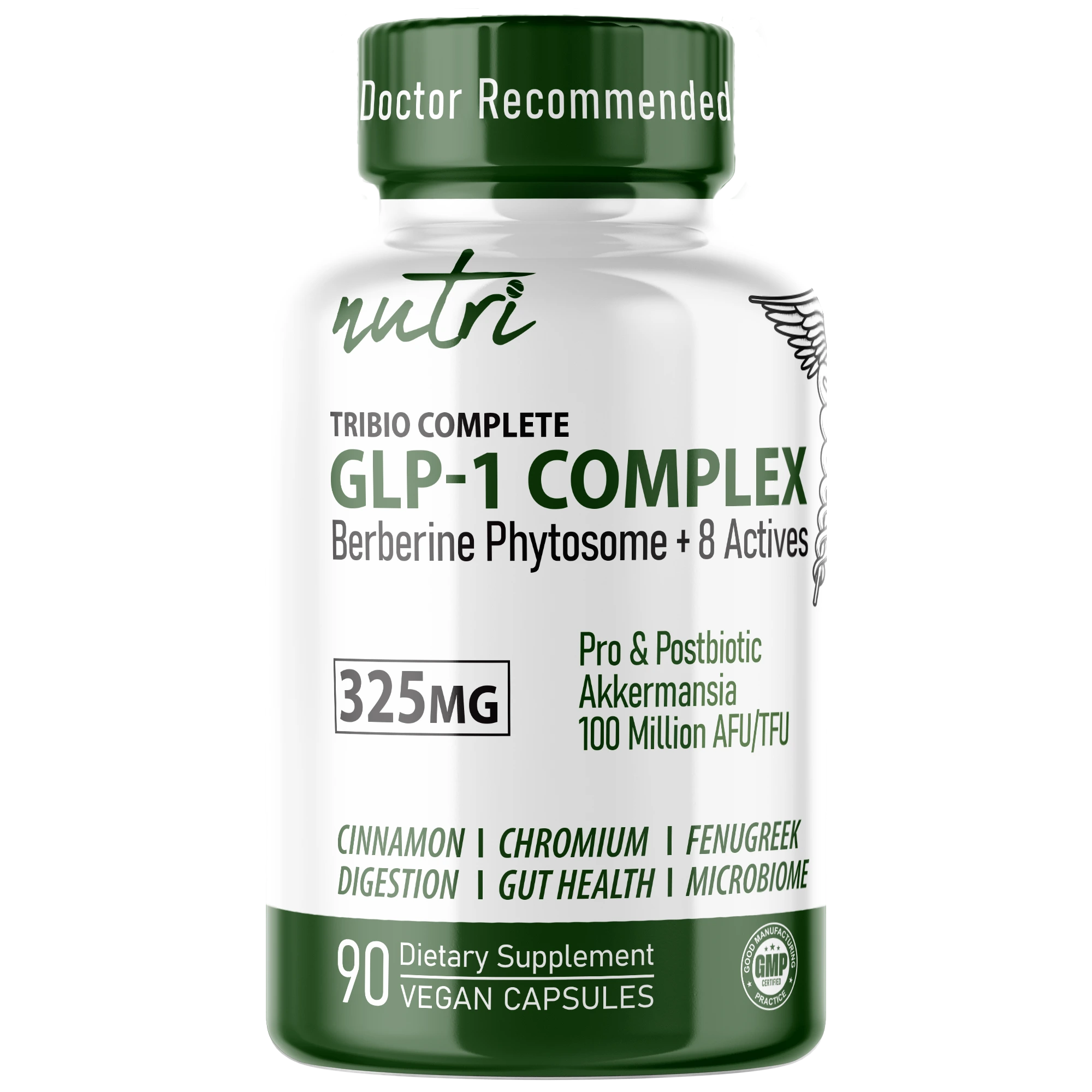 Nutri 325mg GLP-1 Support Complex capsules 90-count front label
