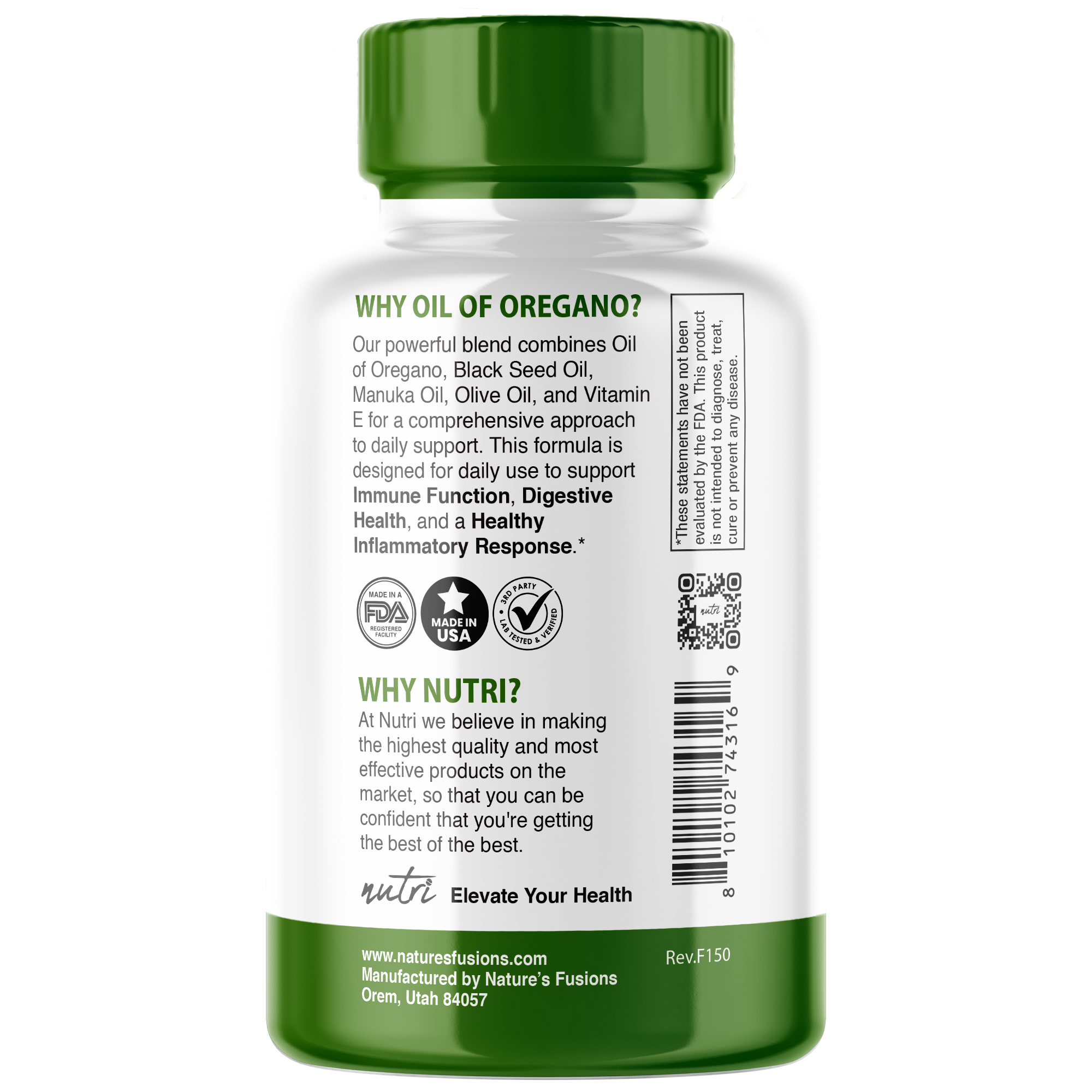Nutri Oil of Oregano softgels side view