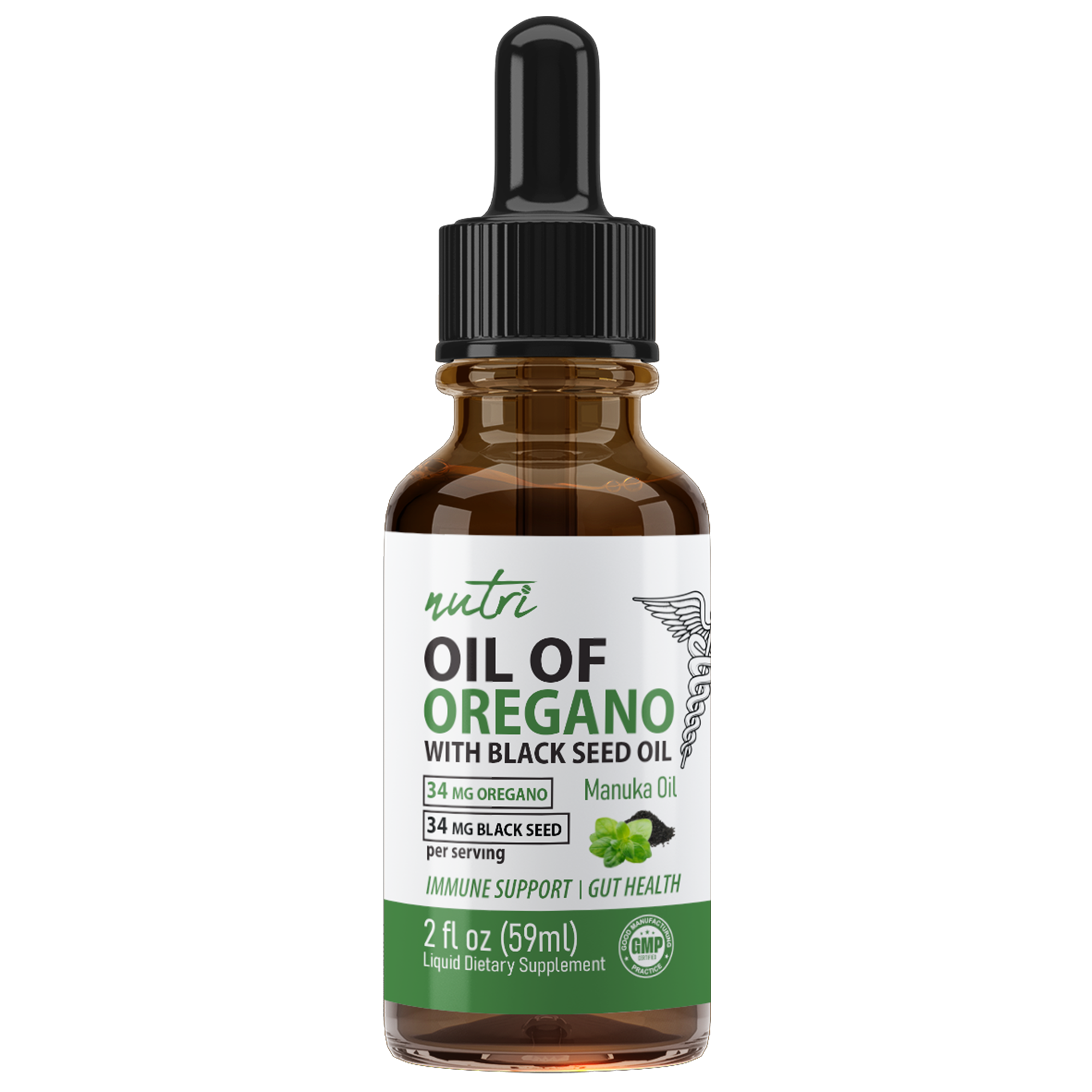 Nutri 79mg Oil of Oregano XS tincture 2 fl oz front label