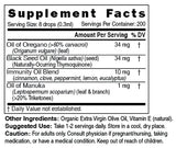 Nutri Oil of Oregano XS tincture supplement facts panel