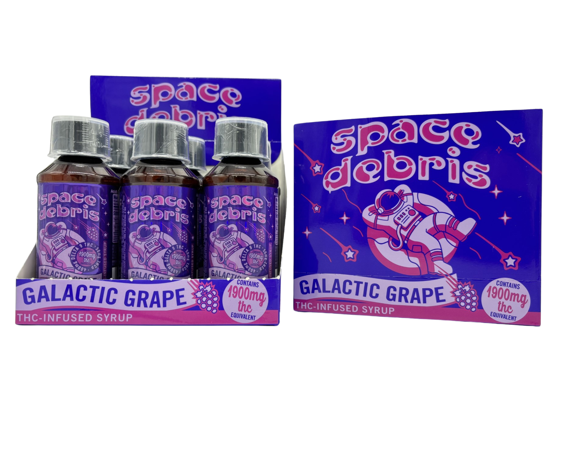 Space Debris Galactic Grape syrup retail display box