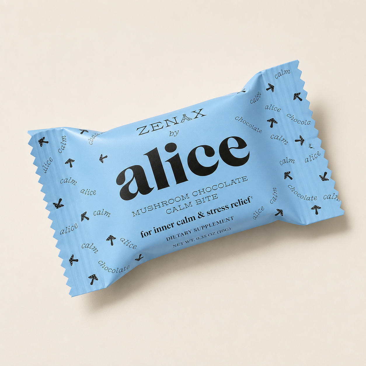 Alice Functional Mushroom Chocolates Zen Sample - Zenax Calm Bite package