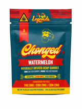 Cheech & Chong Chonged Watermelon hemp gummies 8 count package front