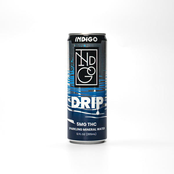 Indigo Drip 5mg THC sparkling mineral water single can front