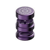 Flower Mill Next Gen Standard 2.5 inch grinder in purple, three piece exploded view