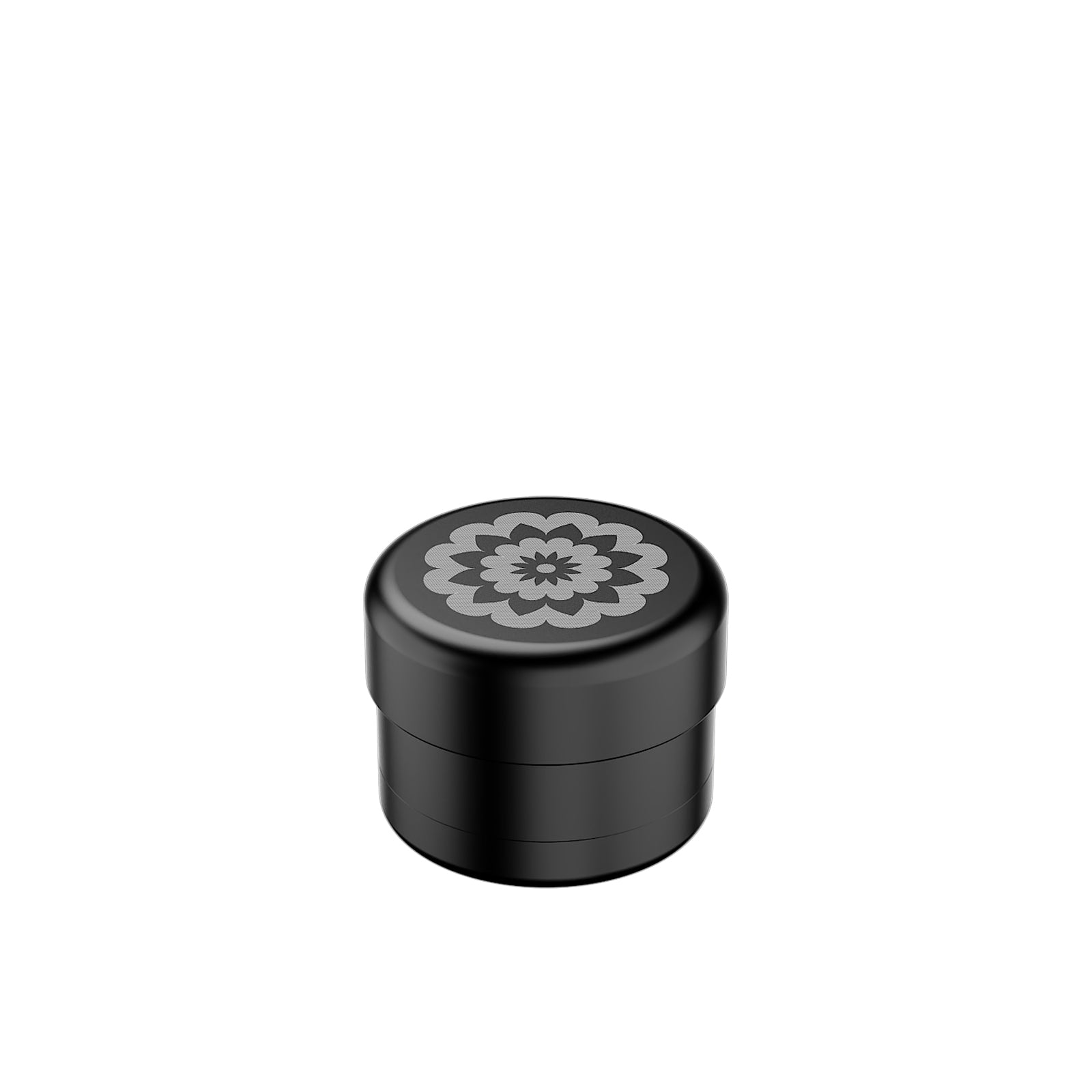 Flower Mill Next Gen Premium Stainless 2 inch grinder in black, closed