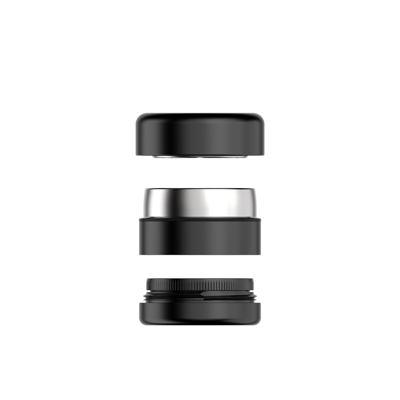 Flower Mill Next Gen Premium Stainless 2 inch grinder three piece exploded view