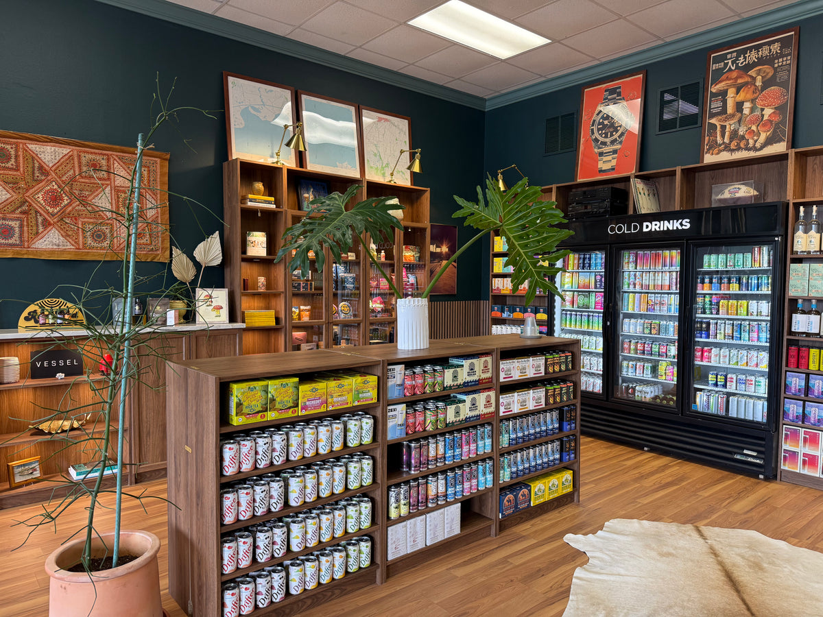 Jefferson Hwy interior - shelves and cold drinks fridge (banner reference)