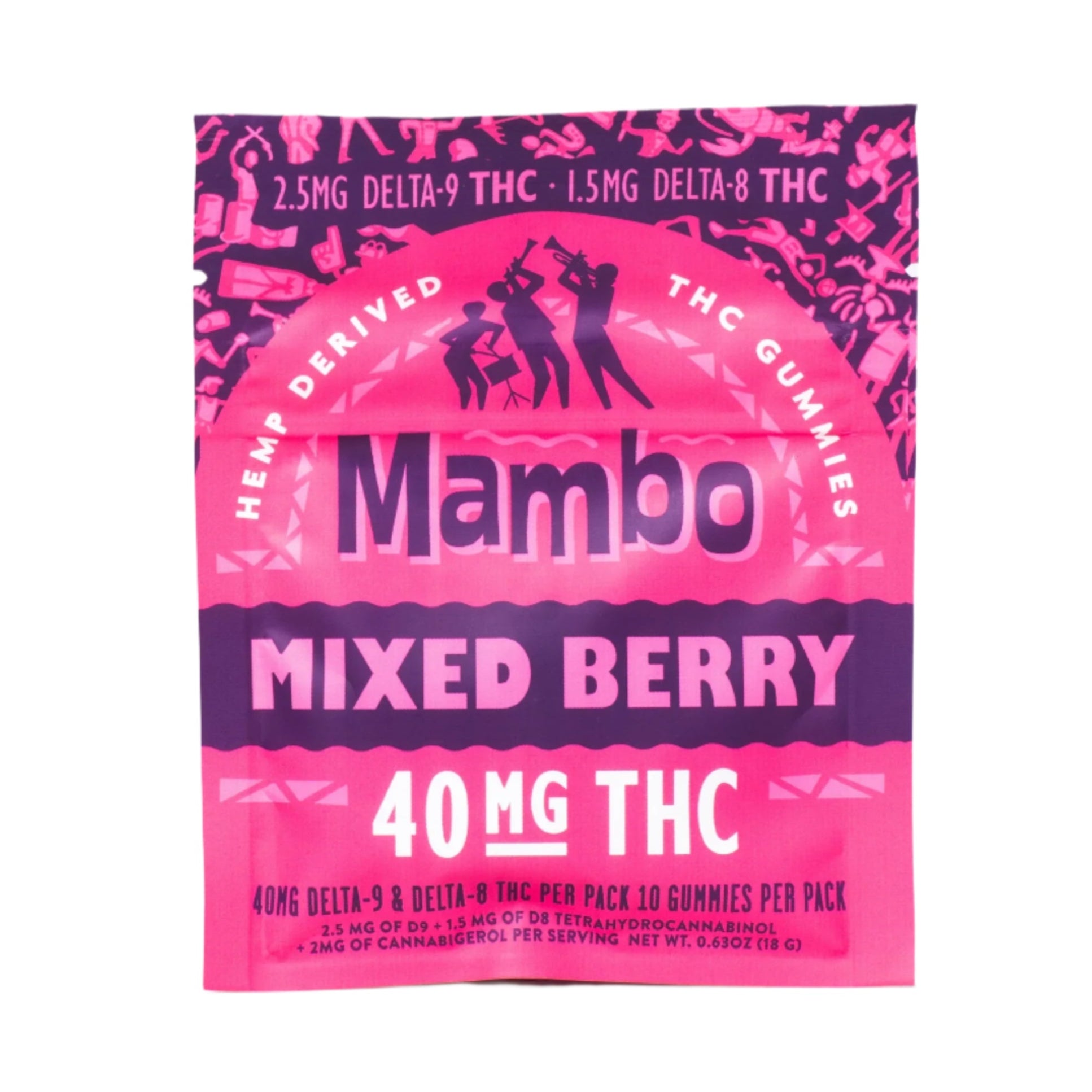 Mambo 4mg THC+2mg CBG Hybrid Gummies | Mixed Berry (10ct)