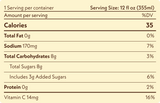 Hiatus Lemonade seltzer nutrition facts panel