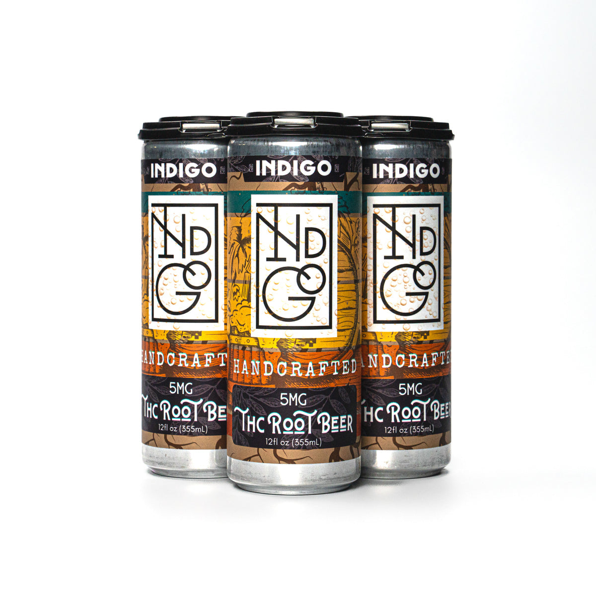 Indigo 5mg THC Root Beer soda 4-pack of cans