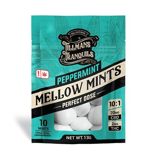 Tillmans Tranquils 2mg THC+20mg CBD Mints | Mellow (10ct)