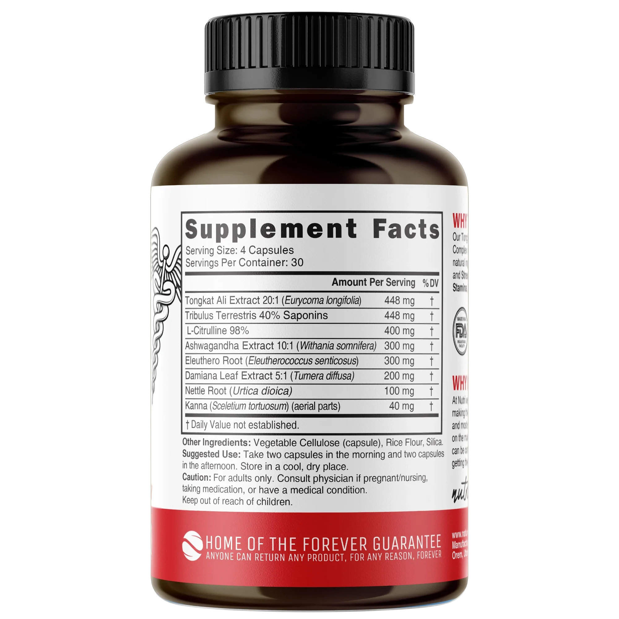 Nutri Tongkat Ali mens complex back label