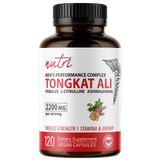 Nutri 2200mg Tongkat Ali mens performance complex capsules 120-count front label